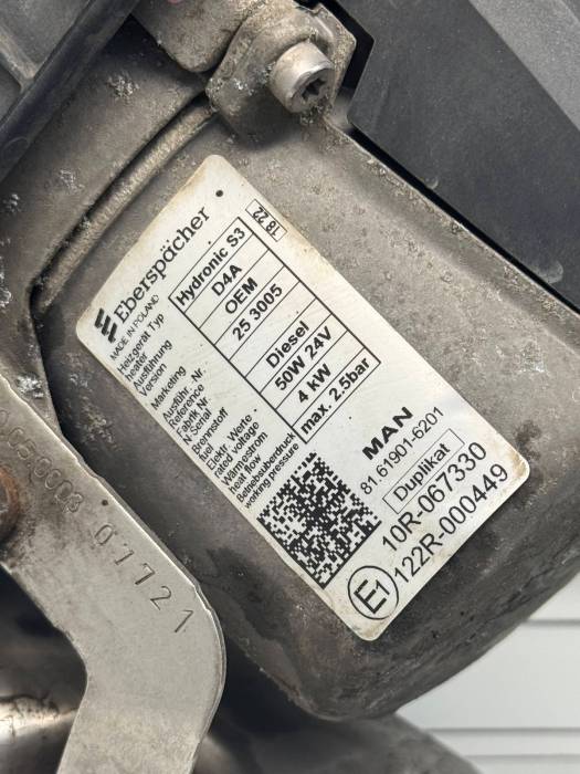 MAN TGX/TGS Auxiliary Heater Hydronic S3 D4A 81619016201 81.61901‑6201 24V 4kW view 3